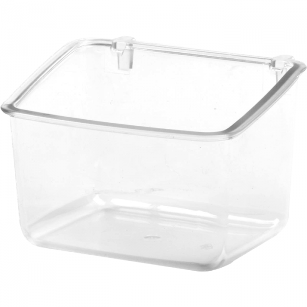 Papegaaipot vierkant plastic haak  - 9x7x6,5cm (127)