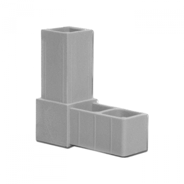 Verbinder 2-Weg (L) - Grijs (RAL 7035) 20x20x1,5mm