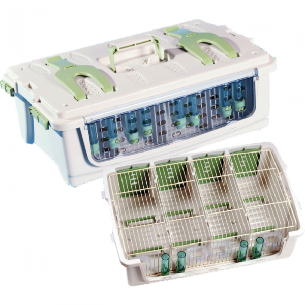 Vervoerskist met deksel 4-vaks groot plastic (NZ99)