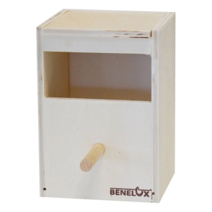 Benelux Parkietenbak hout klein hoekig opening 12x17,5x17cm